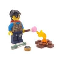 LEGO® Hiker Rambler Gift Female Mountain Hill Walker + Camp Fire Minifigure Mothers Day Idea