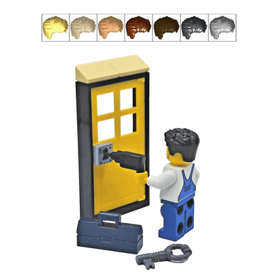 LEGO® Locksmith Male Man Cake Topper Decoration Minifigure With Door & Tools