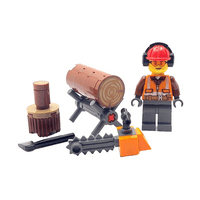 LEGO® Lumberjack Gift Logger Wood Cutter Forester Minifigure With Chainsaw & Axe Dad Fathers Day