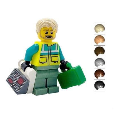 LEGO® Male Paramedic & Defib & Case Ambulance Hospital Nurse Minifigure Gift Fathers Day Idea B