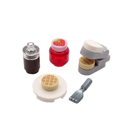 LEGO® Minifigure Waffle Maker Chocolate & Strawberry Sauce Kitchen Furniture