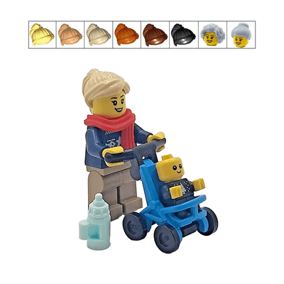 LEGO® Mum & Baby In Christmas Clothing Minifigures & Pram Gift Decoration Mothers Day Idea