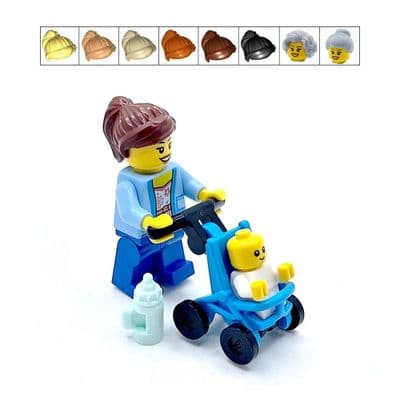 LEGO® Mum Or Grandmother & Baby Cake Topper Decoration In Stroller Pram Minifigures Shower