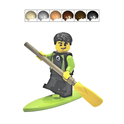 LEGO® Paddle Boarder Cake Topper Decoration Male With Oar & Surf Board Water Sports