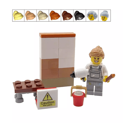 LEGO® Painter & Decorator Cake Topper Decoration Female Interior Designer