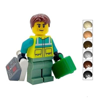 LEGO® Paramedic Cake Topper Decoration Made With LEGO® Bricks Male & Defib Case Ambulance Nurse A