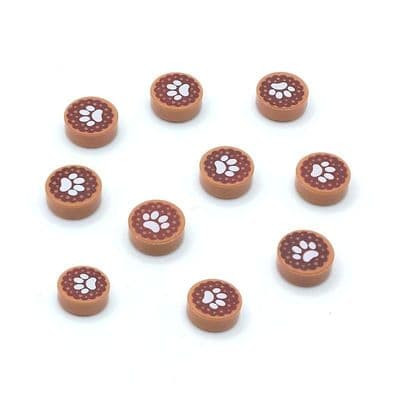 LEGO® Parts 10x Cat Dog Food Paw Print 1x1 Minifigure Pet Tiles 98138pb055