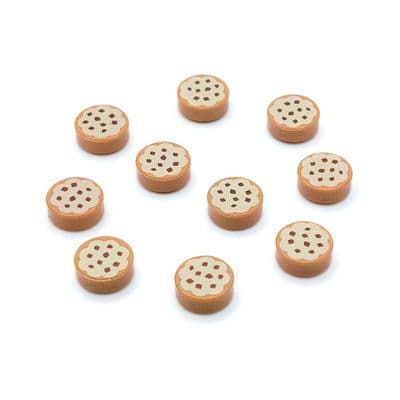 LEGO® Parts 10x Chocolate Cookie Biscuit 1x1 Minifigure Food Tile 35381pb014