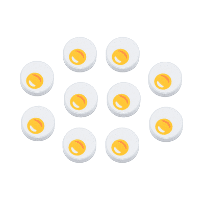 LEGO® Parts 10x Fried Egg & Yolk 1x1 Minifigure Food Tiles 98138pb088