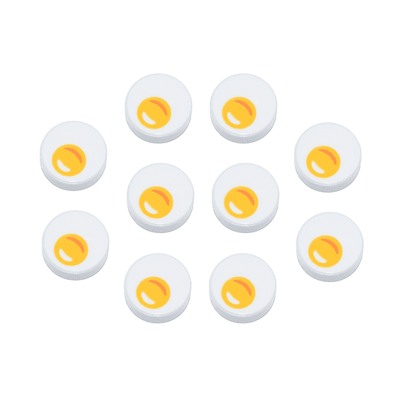 LEGO® Parts 10x Fried Egg & Yolk 1x1 Minifigure Food Tiles 98138pb088