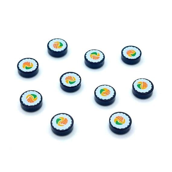 LEGO® Parts 10x Sushi Roll Slice 1x1 Minifigure Food Tiles 98138pb261