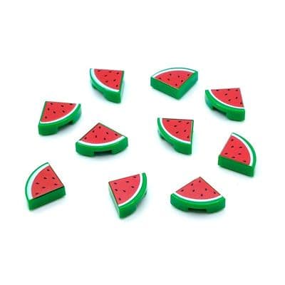 LEGO® Parts 10x Watermelon Fruit Slice 1x1 Minifigure Food Tiles 25269pb002