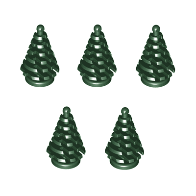 LEGO® Parts 5x Pine Tree Small Dark Green 2.5 x 2.5 x 4 cm 2435 Plant Garden
