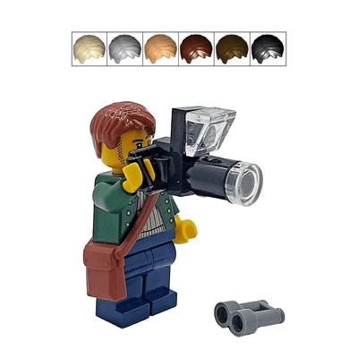 LEGO® Photographer Cake Topper Decoration Made With LEGO® Bricks Male & Camera Bird Watcher 2