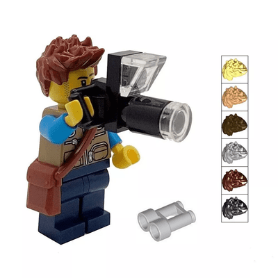 LEGO® Photographer Gift Male Minifigure & Camera Bird Watcher Photography Dad Fathers Day Idea A