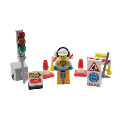 LEGO® Road Worker Cake Topper Decoration Highway Construction Street Motorway