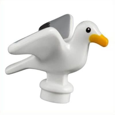 LEGO® Seagull Bird Animal Minifigure Light Grey Wings Orange Beak 12891pb01 Gift