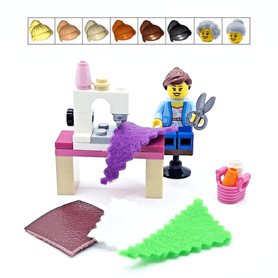 LEGO® Sewing Machinist Cake Topper Fashion Designer Seamstress & Machine
