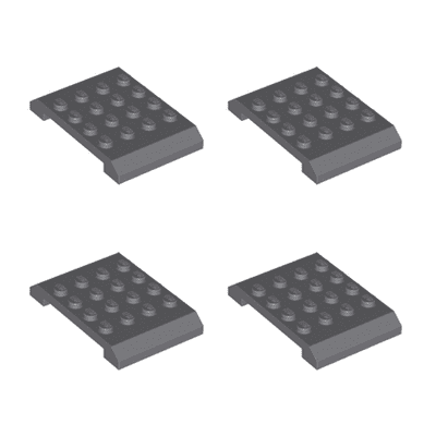 LEGO® Spare Parts 4x Train Carriage Bus Roof Tile Wedge 4 x 6 x 2/3 Dark Bluish Grey 32739