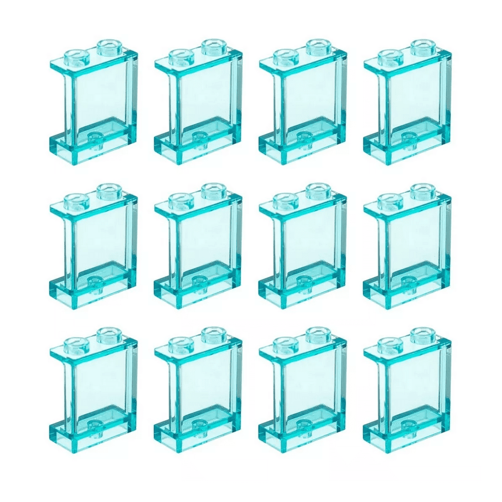 LEGO Train 12x 1x2x2 Carriage Window Transparent Light Blue 87552