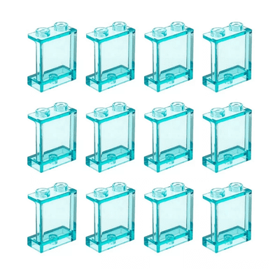 LEGO® Train 12x 1x2x2 Carriage Window Transparent Light Blue 87552 35378
