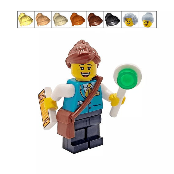 LEGO® Train Manager Gift Female Minifigure Station Platform Railway Worker Conductor 60509 60511