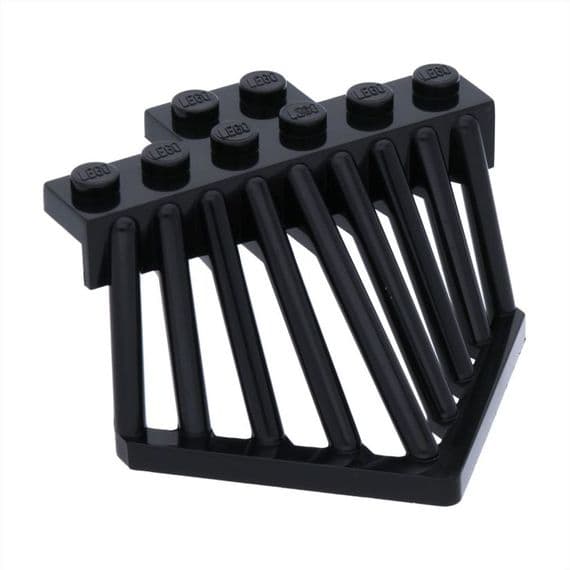 LEGO® Train Part Black Cow Catcher 2x6 Steam Locomotive Front Plow Grill 90201