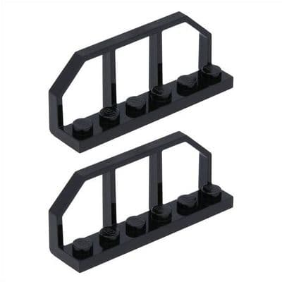 LEGO® Train Parts Pack Of Two Plate Modified 1 x 6 Black Train Wagon Carriage End Fence 6583