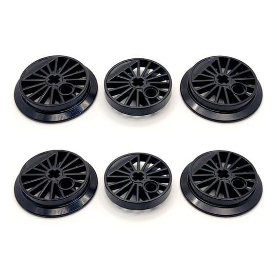 LEGO® Train Parts Steam Locomotive Set Of 6 Black Spoked Wheels 85489