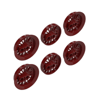 LEGO® Train Parts Steam Locomotive Set Of 6 Dark Red Spoked Wheels 85489
