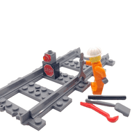 LEGO® Train Railway Track Maintainence Worker Male Minifigure Rail Safety Gift Fathers Day Idea