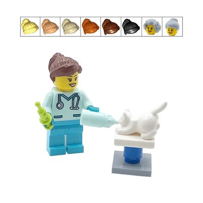 LEGO® Vet Cake Topper Decoration Made With LEGO® Bricks Veterinarian Female Animal Doctor Nurse