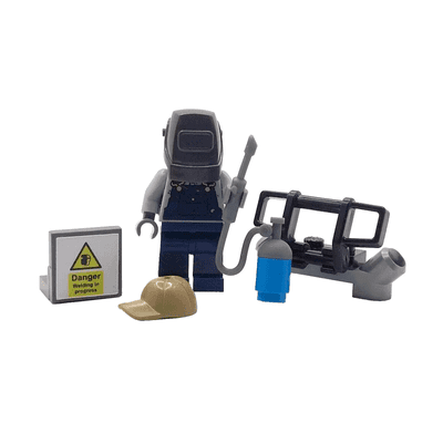 LEGO® Welder Cake Topper Decoration Made With LEGO® Bricks Man Male Car Mechanic Garage Welding 2