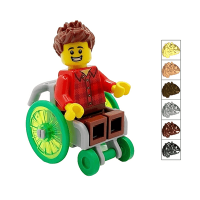 LEGO® Wheelchair Cake Topper Decoration Disabled Man Male Minifigure Hospital Patient Ornament 2