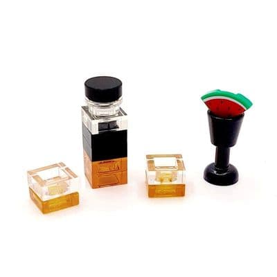 LEGO® Whisky Bottle & Tumblers & Cocktail Minifigure Bar Pub Furniture Accessory
