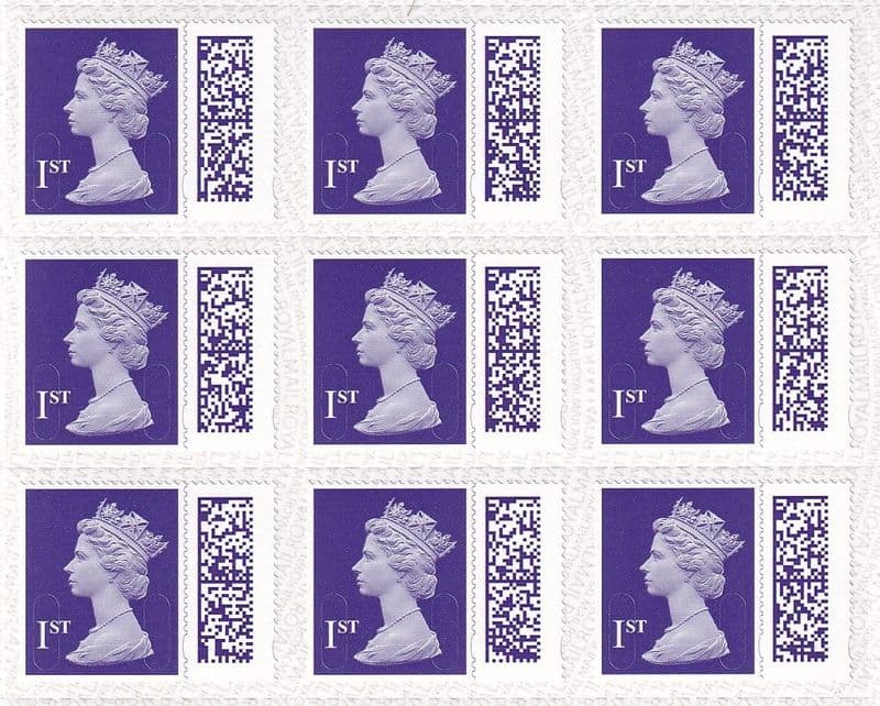 100 x Royal Mail 1st Class Barcoded Stamps worth £170