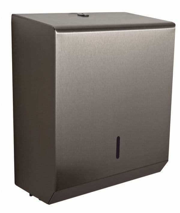Brushed Stainless Steel Hand Towel Dispenser - Standard