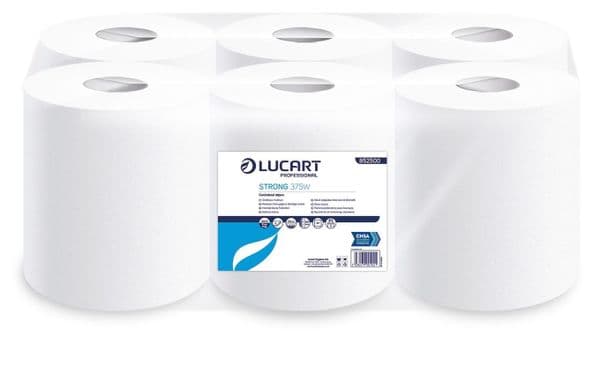 Premium White Flat Sheet Centrefeed Rolls 2 Ply - Pack 6