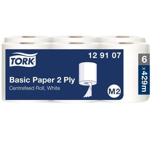 Tork Basic Paper Centrefeed White 2 Ply 150M (Case 6) 129107