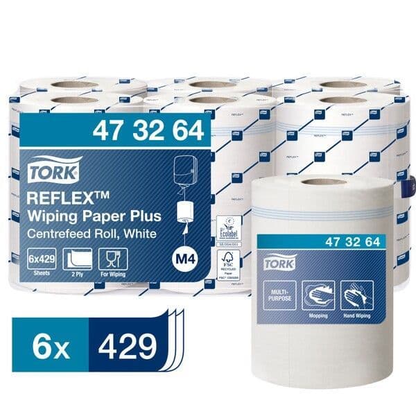 Tork Reflex Wiping Paper Plus Towel White 150M - 473264