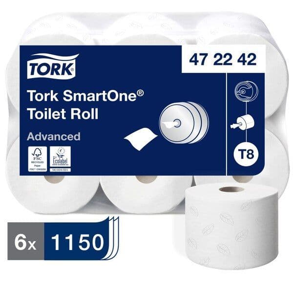 Tork SmartOne Toilet Roll 1150 Sheets White 2 Ply (Case 6) - 472242