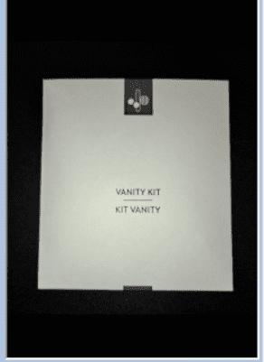 Vanity Kits in White Cardboard Sachet