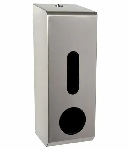Vertical Toilet Roll Dispenser Brushed Stainless Steel
