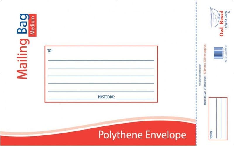 Mailing Bag Polythene Envelope 240mm x 320mm