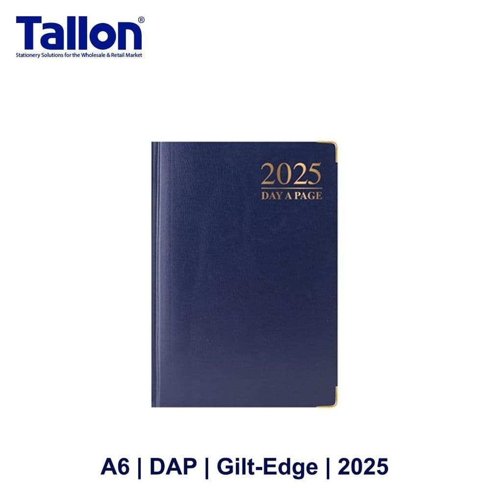 Tallon 2025 DayAPage Diary A6 GiltEdge Diary Navy