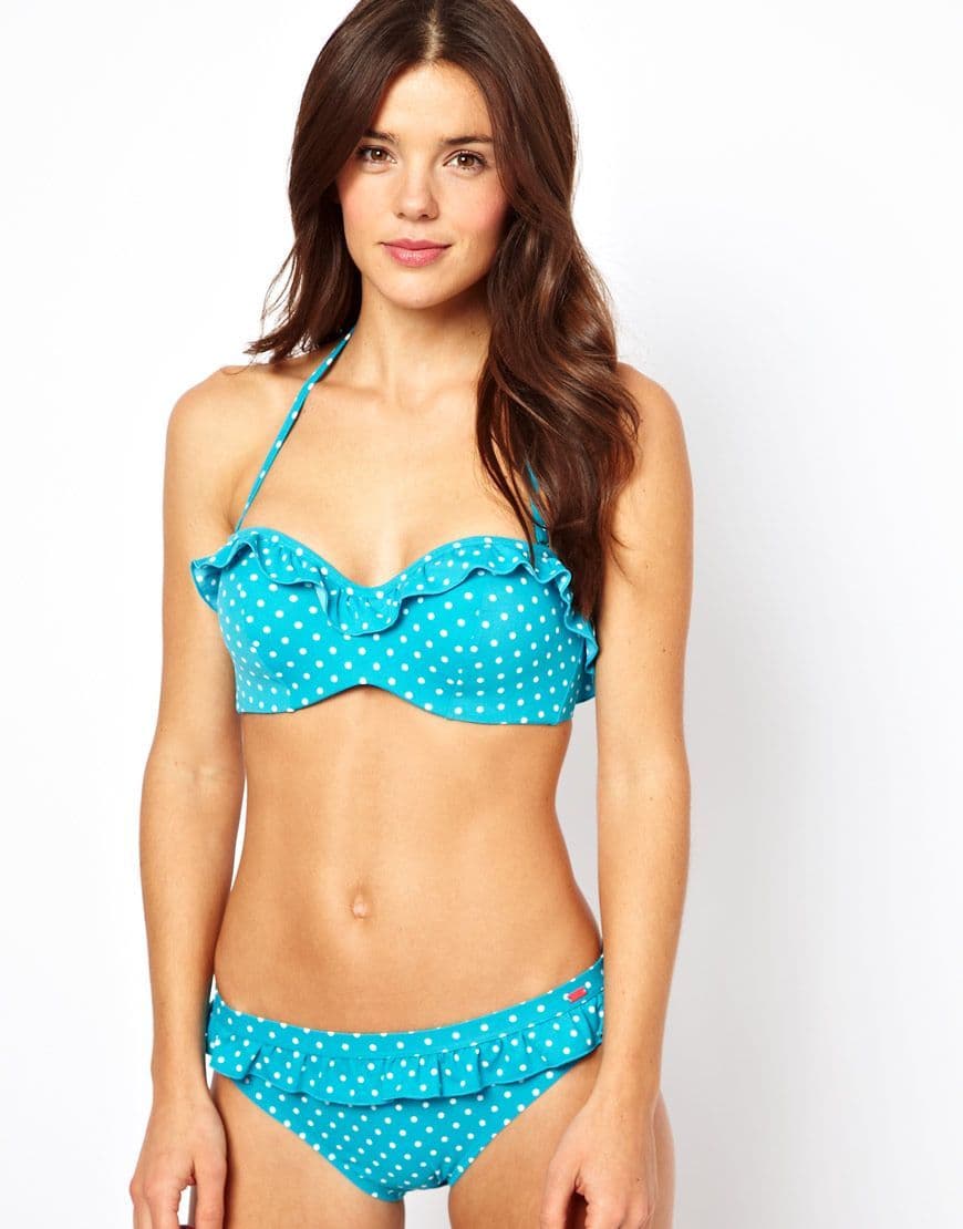 Panache Cleo Betty Frill Bikini Bottoms In Aquamarine CW0039