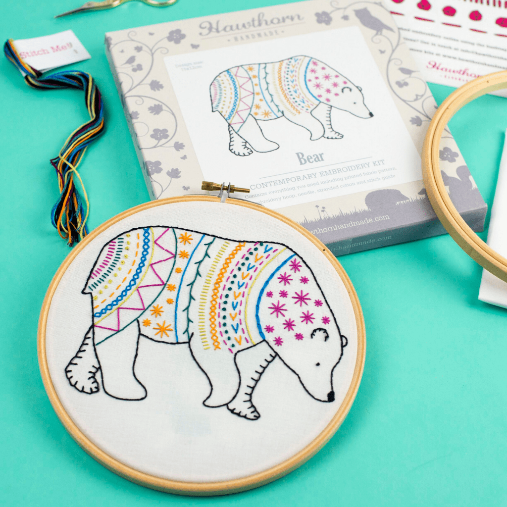 Hawthorn Handmade Bear Contemporary Embroidery Kit