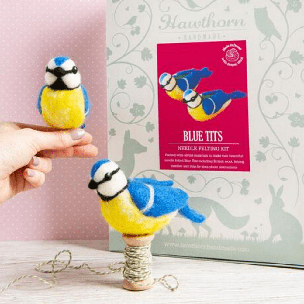 Hawthorn Handmade Blue Tits Needle Felting Kit