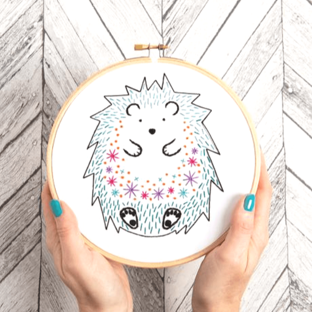 Hawthorn Handmade Hedgehog Contemporary Embroidery Kit