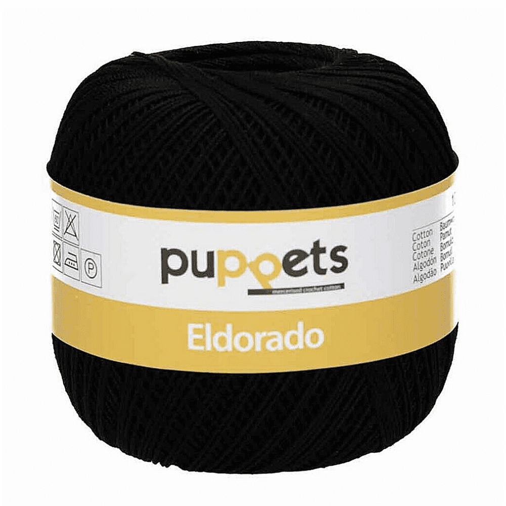 Puppets Eldorado No10 Cotton Yarn 50g Black
